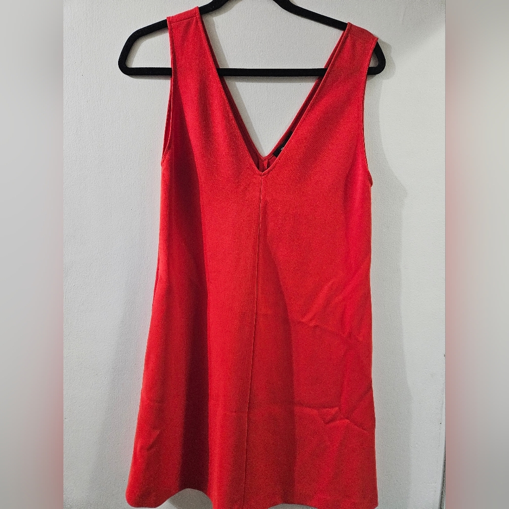 Theory V Shift Dress in Bright Tomato